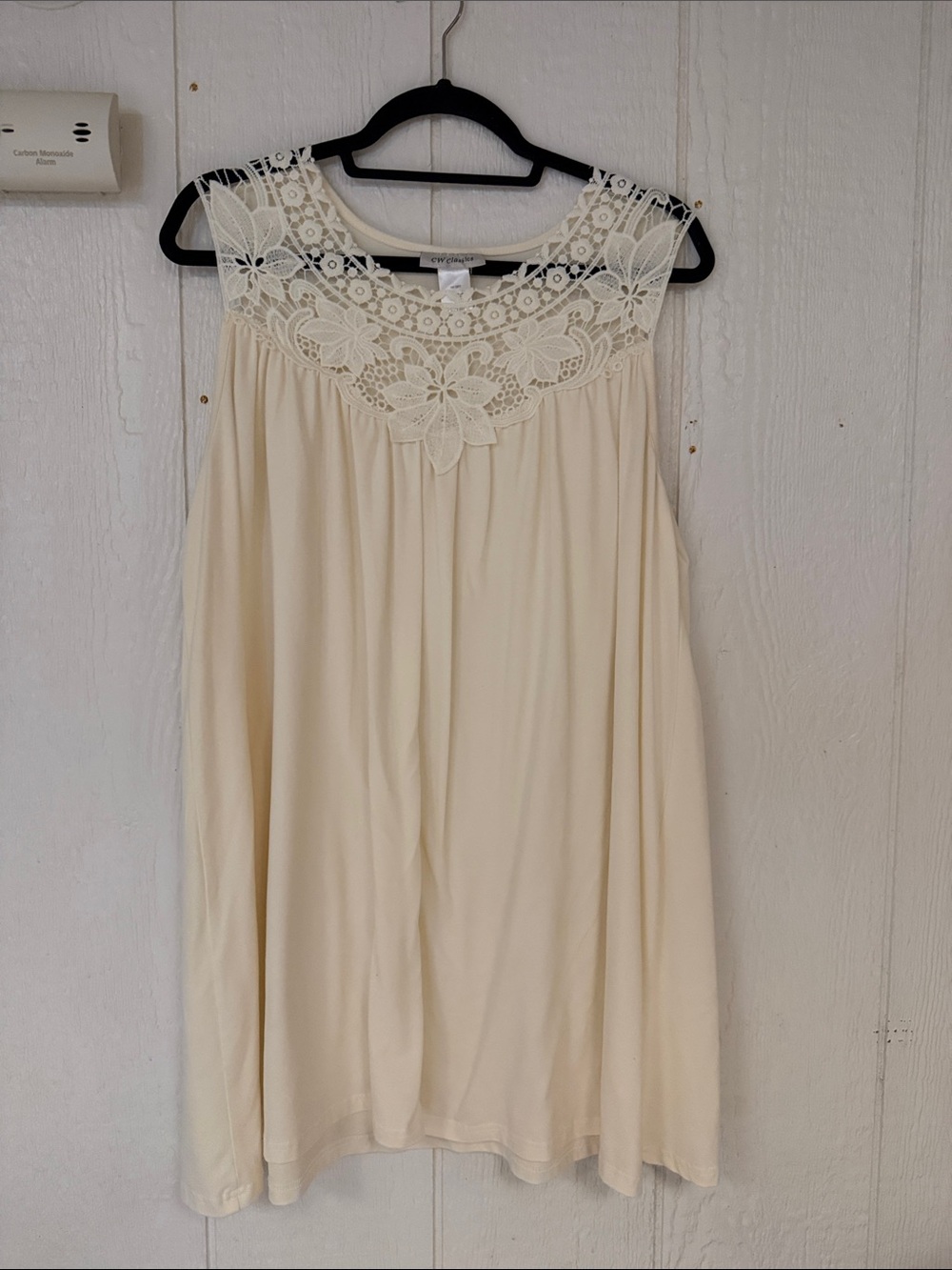 Women's Lace Yoke Chemise - Cream